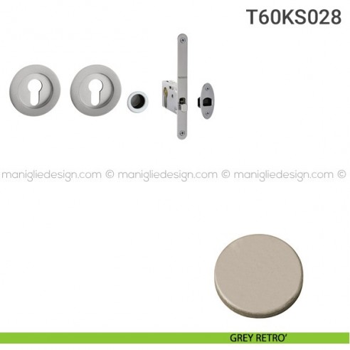 Kit per porta scorrevole T60KS028 grey retrò