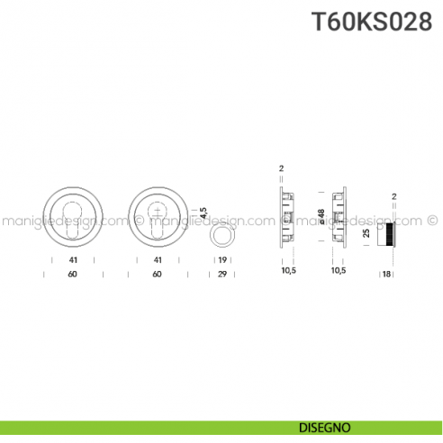 Kit per porta scorrevole T60KS028 disegno