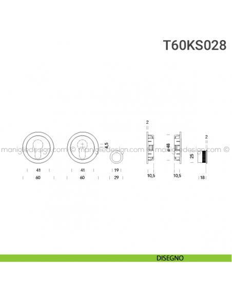 Kit per porta scorrevole T60KS028 disegno