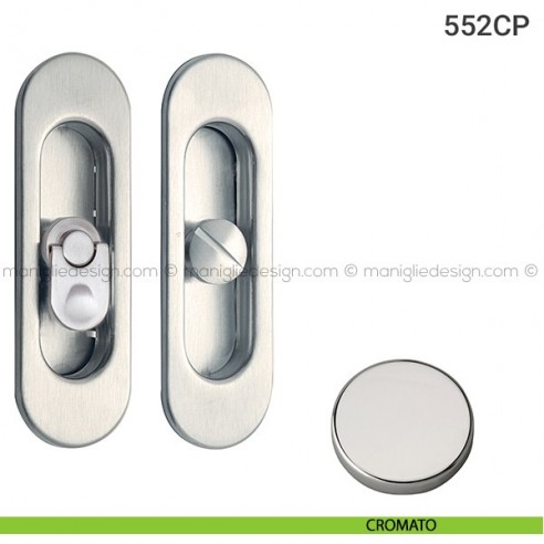 Placche incasso ovali con nottolino pendente 552 Reguitti cromato