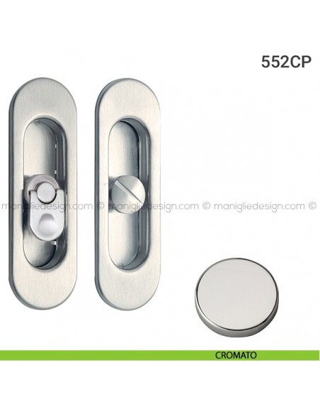 Placche incasso ovali con nottolino pendente 552 Reguitti cromato