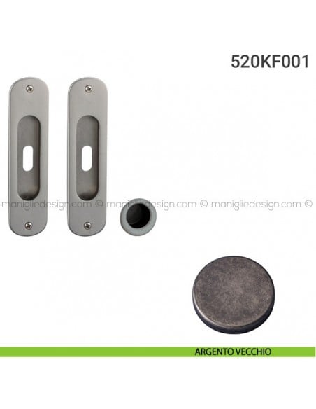 Kit per porta scorrevole 520KF001 argento vecchio