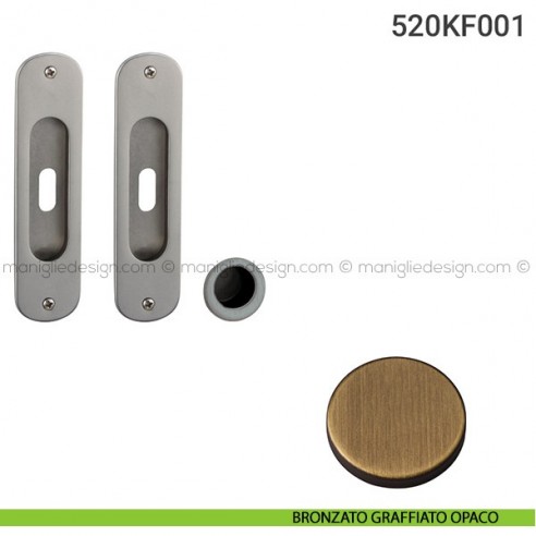 Kit per porta scorrevole 520KF001 bronzato graffiato opaco