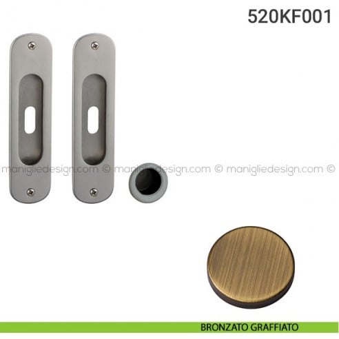 Kit per porta scorrevole 520KF001 bronzato graffiato