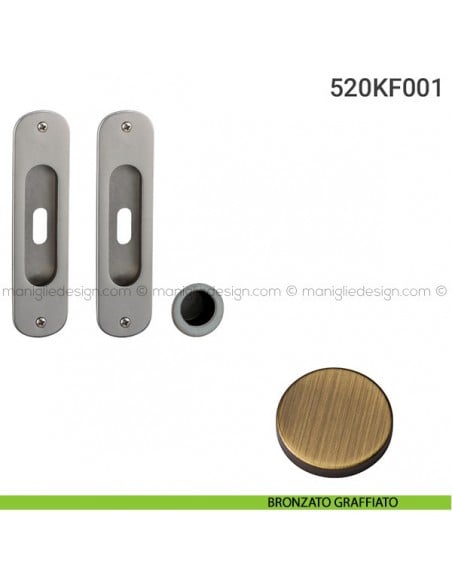 Kit per porta scorrevole 520KF001 bronzato graffiato