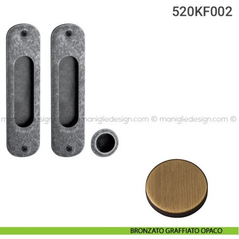 Kit per porta scorrevole 520KF002 bronzato graffiato opaco