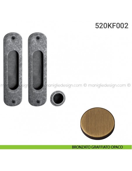 Kit per porta scorrevole 520KF002 bronzato graffiato opaco