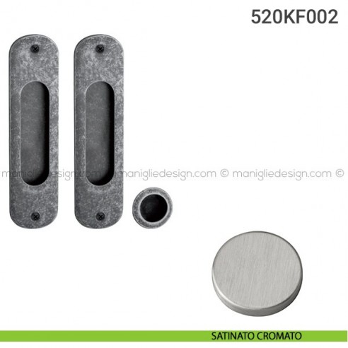 Kit per porta scorrevole 520KF002 satinato cromato