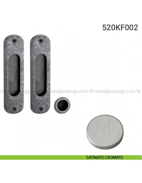 Kit per porta scorrevole 520KF002 satinato cromato