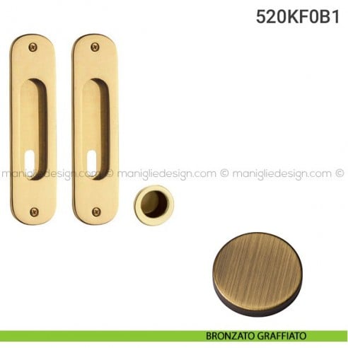 Kit per porta scorrevole 520KF0B1 bronzato graffiato
