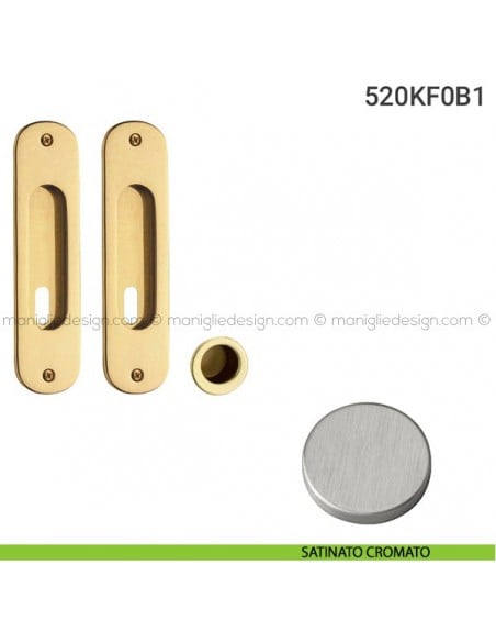 Kit per porta scorrevole 520KF0B1 satinato cromato