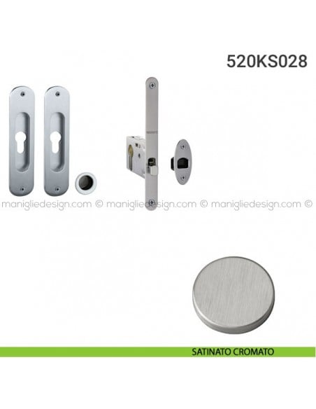 Kit per porta scorrevole 520KS028 satinato cromato