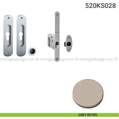 Kit per porta scorrevole 520KS028 grey retrò