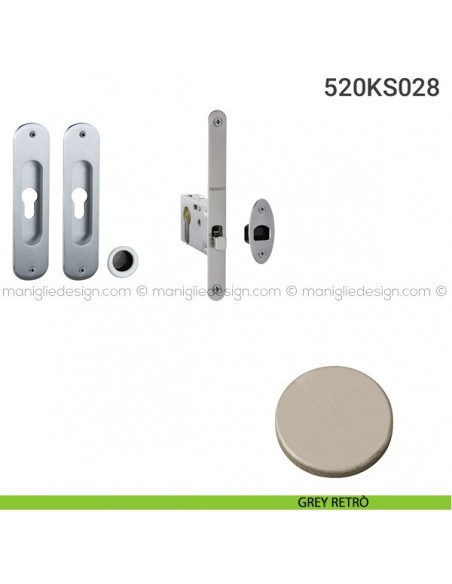 Kit per porta scorrevole 520KS028 grey retrò
