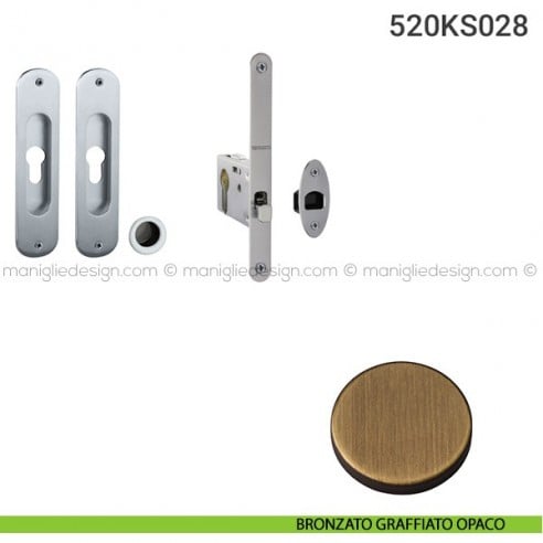 Kit per porta scorrevole 520KS028 bronzato graffiato opaco