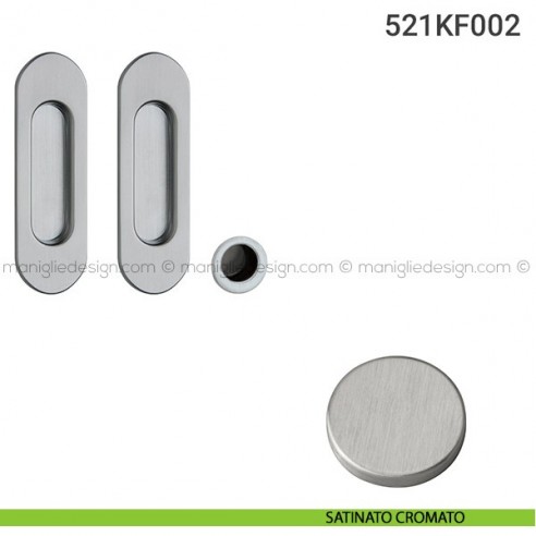 Kit placche incasso ovali cieche 521 Reguitti con frontalino di trascinamento satinato cromato