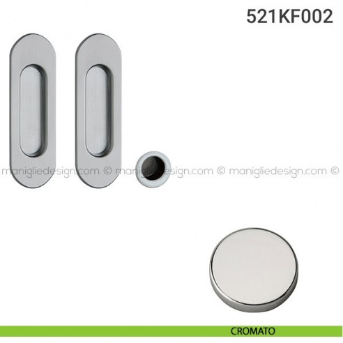 Kit placche incasso ovali cieche 521 Reguitti con frontalino di trascinamento cromato