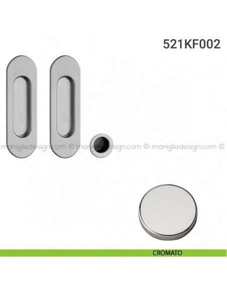 Kit placche incasso ovali cieche 521 Reguitti con frontalino di trascinamento cromato