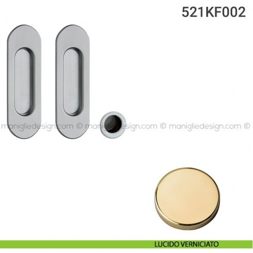 Kit placche incasso ovali cieche 521 Reguitti con frontalino di trascinamento lucido verniciato