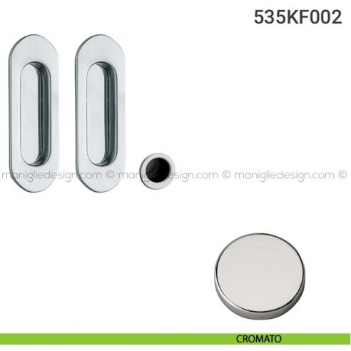 Kit placche incasso ovali cieche 535 Reguitti con frontalino di trascinamento cromato