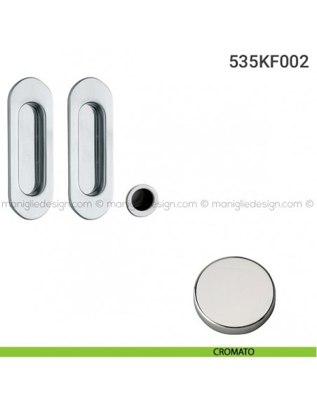 Kit placche incasso ovali cieche 535 Reguitti con frontalino di trascinamento cromato
