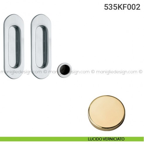 Kit placche incasso ovali cieche 535 Reguitti con frontalino di trascinamento lucido verniciato