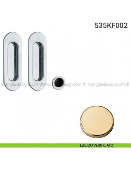 Kit placche incasso ovali cieche 535 Reguitti con frontalino di trascinamento lucido verniciato