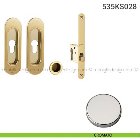 Kit per porta scorrevole 535KS028 cromato