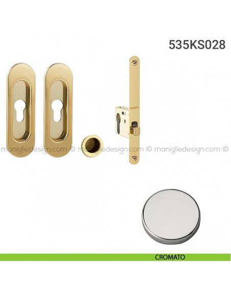 Kit per porta scorrevole 535KS028 cromato