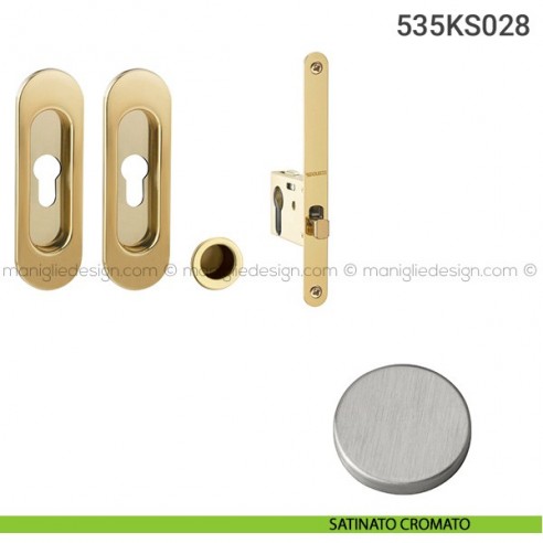 Kit per porta scorrevole 535KS028 satinato cromato