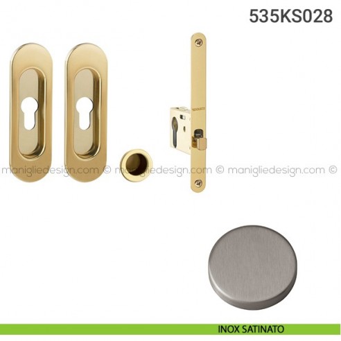 Kit per porta scorrevole 535KS028 inox satinato