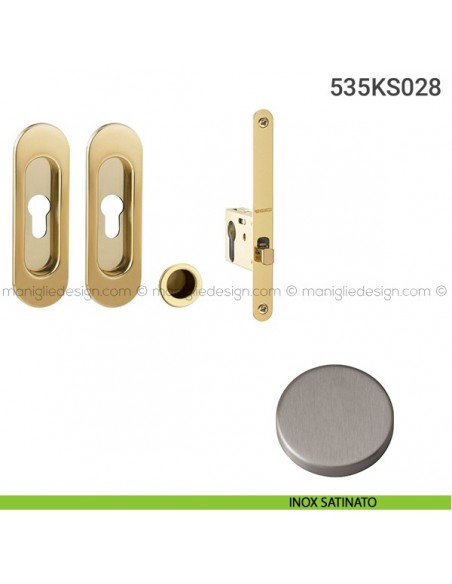 Kit per porta scorrevole 535KS028 inox satinato
