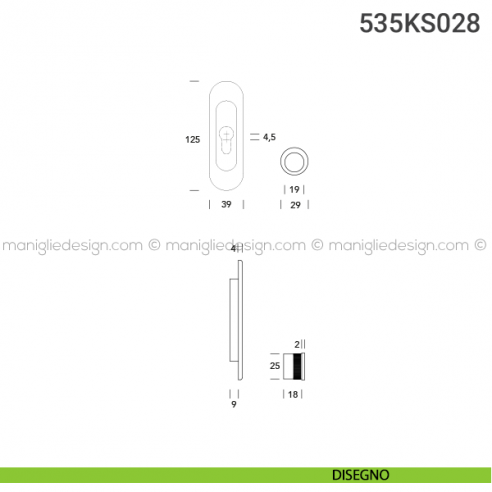 Kit per porta scorrevole 535KS028 disegno