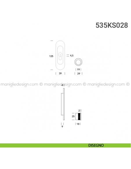 Kit per porta scorrevole 535KS028 disegno