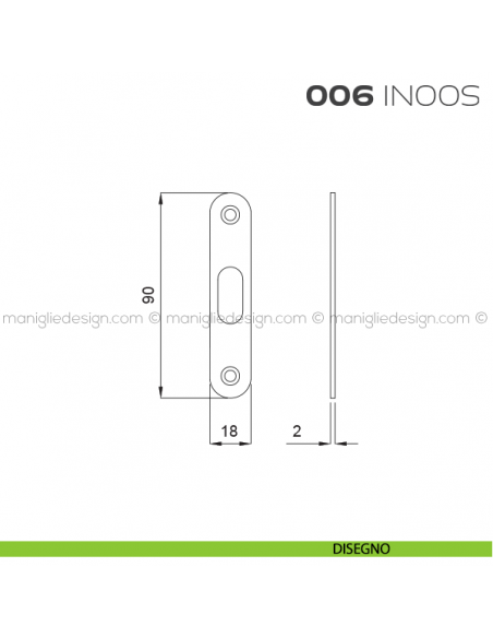Incontro normale per serrature 16SR e 17SR articolo 006 IN Reguitti disegno
