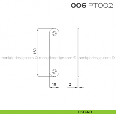 Piastrina copriscasso 006 PT002 Reguitti disegno