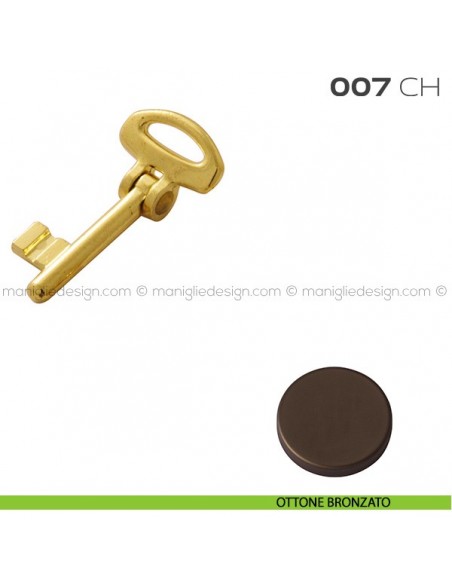 Chiave snodata per serrature 7SR articolo 007 CH Reguitti ottone bronzato