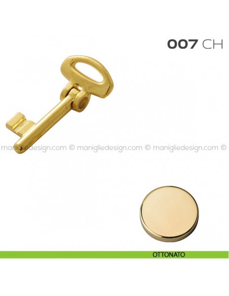Chiave snodata per serrature 7SR articolo 007 CH Reguitti ottonato