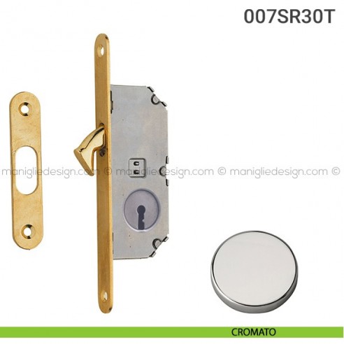 Serratura con foro chiave bordo tondo entrata 30 mm 007SR Reguitti cromato
