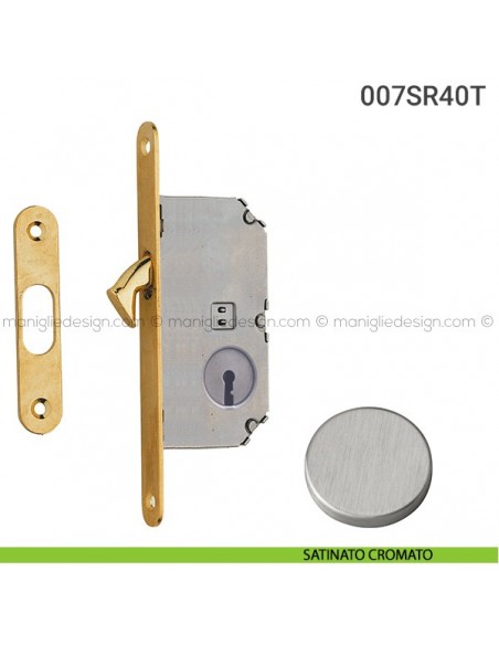 Serratura con foro chiave bordo tondo entrata 40 mm 007SR Reguitti satinato cromato