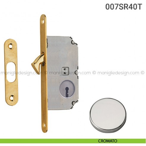Serratura con foro chiave bordo tondo entrata 40 mm 007SR Reguitti cromato