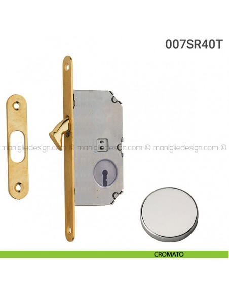 Serratura con foro chiave bordo tondo entrata 40 mm 007SR Reguitti cromato