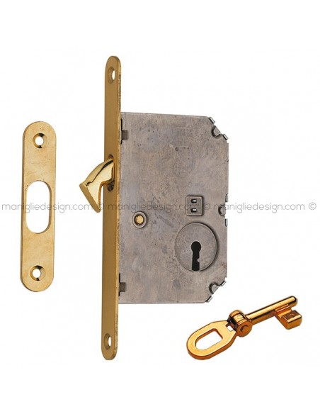 Serratura con foro chiave bordo tondo entrata 50 mm 017SR Reguitti con chiave