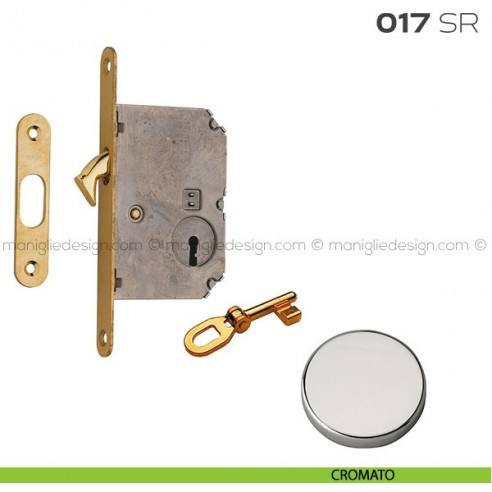 Serratura con foro chiave bordo tondo entrata 50 mm 017SR Reguitti con chiave cromato