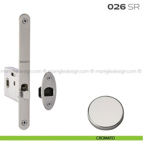 Serratura con foro quadro 8 mm bordo tondo entrata 50 mm 026SR Reguitti cromato
