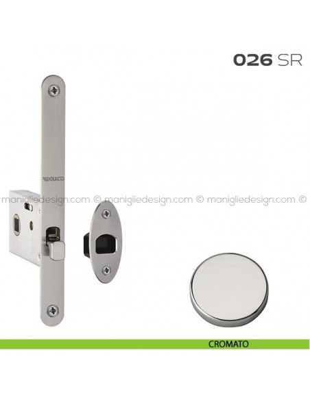Serratura con foro quadro 8 mm bordo tondo entrata 50 mm 026SR Reguitti cromato