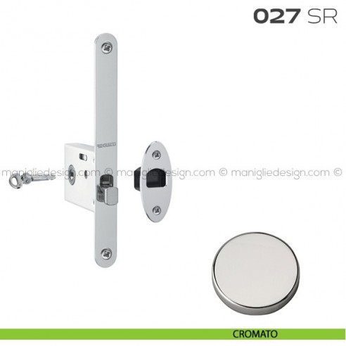 Serratura con foro chiave tondo, con chiave a spillo bordo tondo entrata 50 mm 027SR Reguitti cromato