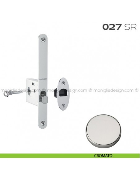 Serratura con foro chiave tondo, con chiave a spillo bordo tondo entrata 50 mm 027SR Reguitti cromato