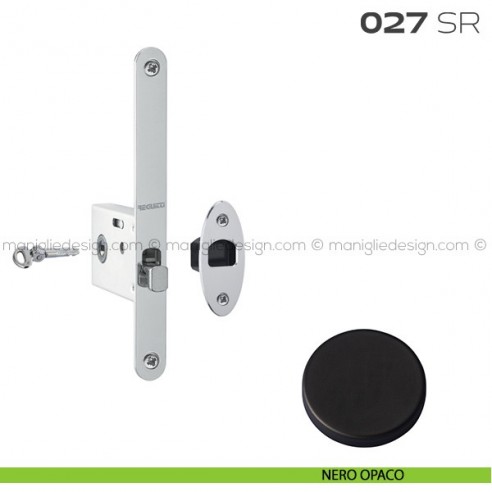 Serratura con foro chiave tondo, con chiave a spillo bordo tondo entrata 50 mm 027SR Reguitti laccato opaco