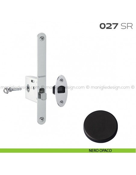 Serratura con foro chiave tondo, con chiave a spillo bordo tondo entrata 50 mm 027SR Reguitti laccato opaco